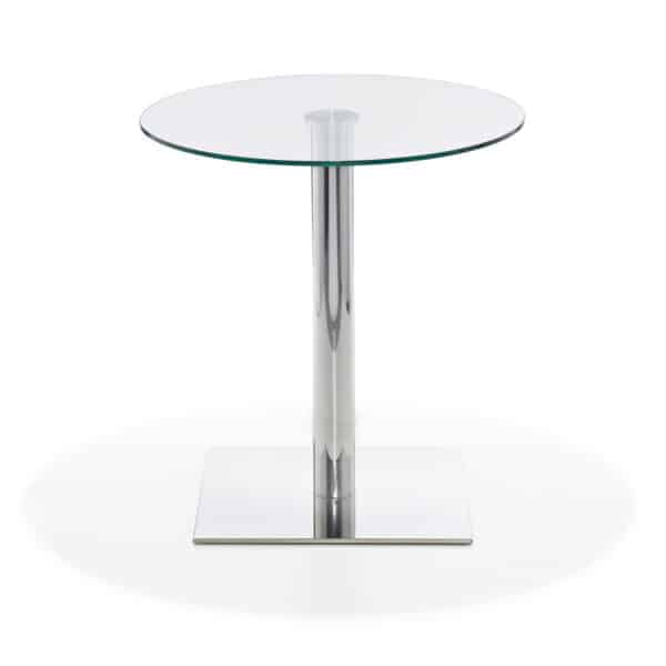 Paolo seatingtable with clear glass top Ø 60 cm