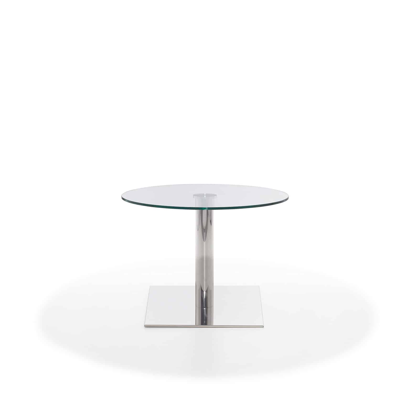 Paolo sidetable with clear glass top Ø 60 cm