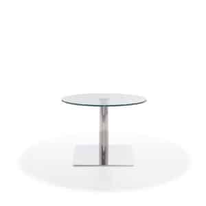 Paolo sidetable with clear glass top Ø 70 cm