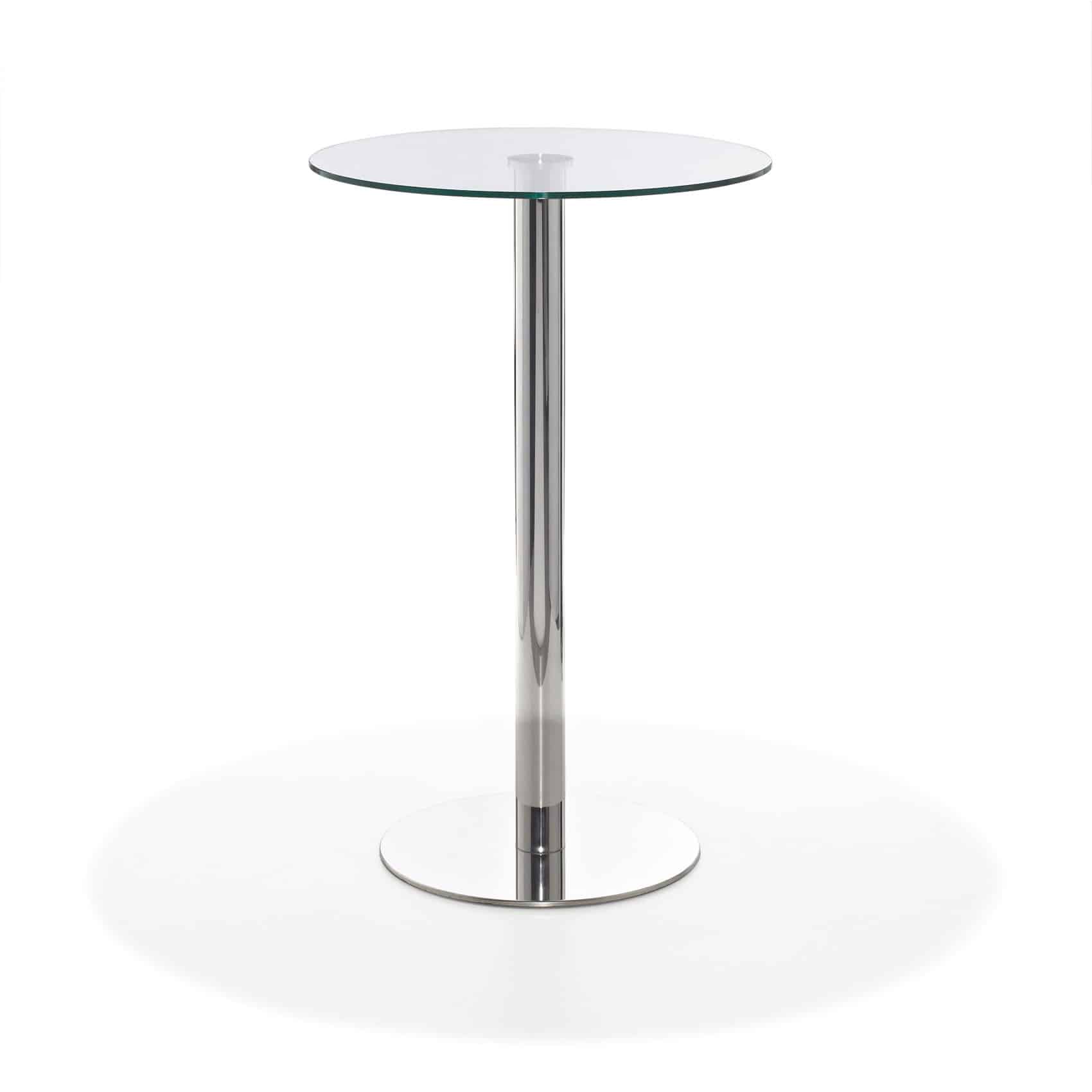 Enzo bar table with clear glass top Ø 70 cm