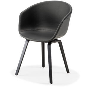 about a chair black leather - black / black