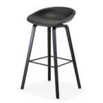 about a stool black leather