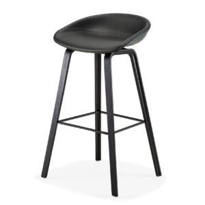 about a stool black leather - black / black