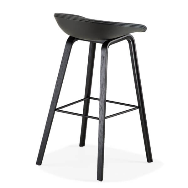 about a stool black leather