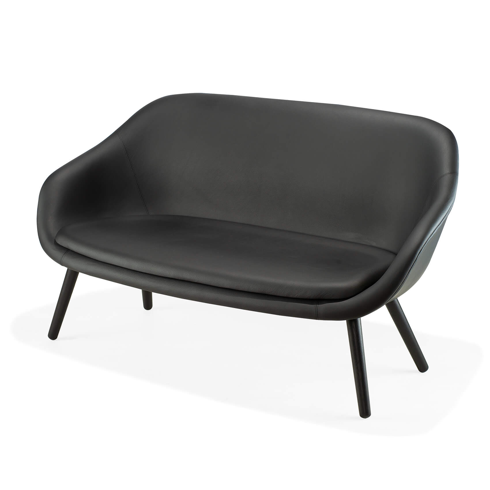 about a lounge 2 seater black leather