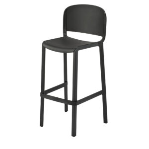 Dome barstool with backrest - schwarz