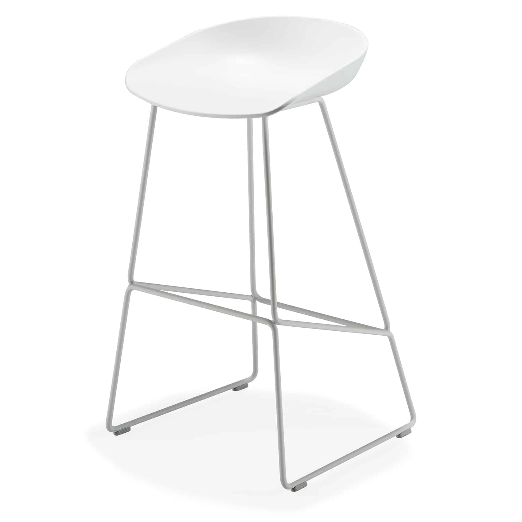 about a stool white metal